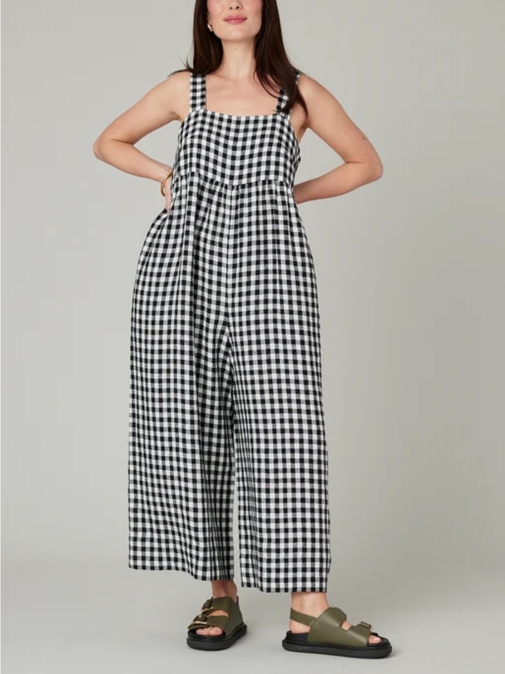 Beyond Nine Linen Cari Gingham Jumpsuit